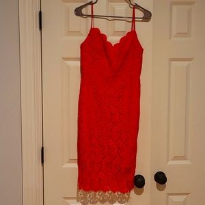 Jcrew red lace dress, 00